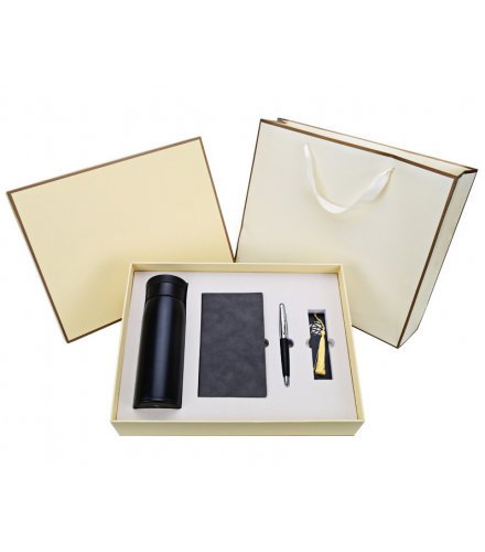 CW044 - Notebook Bookmark Pen Vacuum Mugs Office Stationery Gift Set